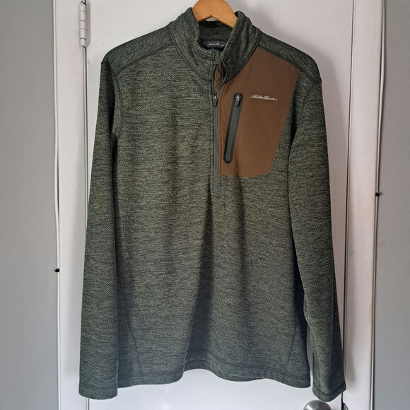 Eddie Bauer Other - Eddie Bauer Cloud Layer Pro 1/4 Zip Pullover Men's Tall Large Green/Brown